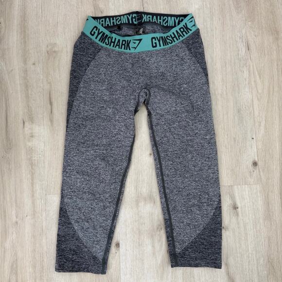 Gymshark Women's Flex Cropped Capri Leggings Charcoal Teal Size Medium - Picture 1 of 4